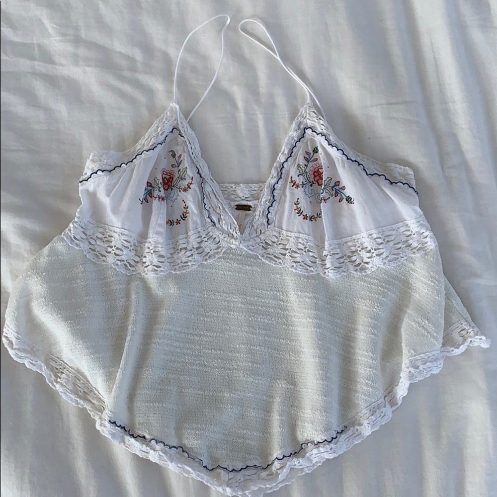 never been worn embroidered Free People tank